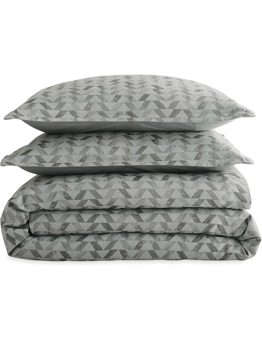 Scott Living Flynn Jacquard Cotton Sateen 3pc Duvet Cover Set F/Q Harbor Mist